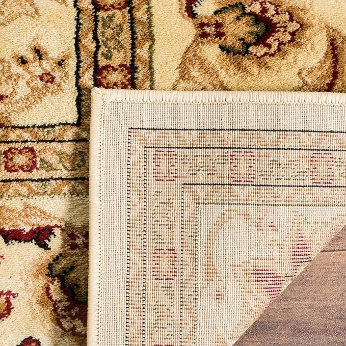 SAFAVIEH Lyndhurst Collection Area Rug - 8' x 11', Ivory & Ivory, Traditional Oriental Design, Non-Shedding & Easy Care, Ideal for High Traffic Areas in Living Room, Bedroom (LNH212L)
