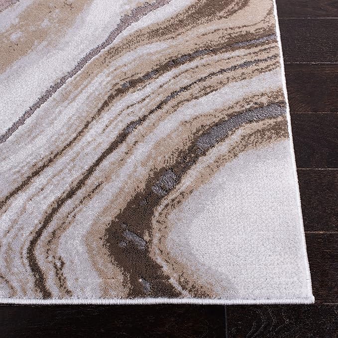 SAFAVIEH Craft Collection X-Large Area Rug - 11' x 15', Gold & Grey, Modern Abstract Design, Non-Shedding & Easy Care, Ideal for High Traffic Areas in Living Room, Bedroom (CFT819D)