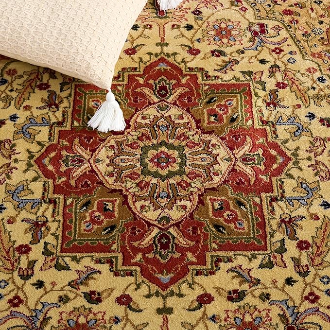 SAFAVIEH Lyndhurst Collection Runner Rug - 2'3" x 14', Ivory & Rust, Traditional Oriental Design, Non-Shedding & Easy Care, Ideal for High Traffic Areas in Living Room, Bedroom (LNH330R)