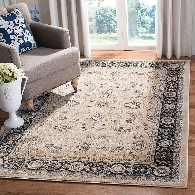 SAFAVIEH Lyndhurst Collection Accent Rug - 3'3" x 5'3", Grey & Cream, Traditional Oriental Design, Non-Shedding & Easy Care, Ideal for High Traffic Areas in Entryway, Living Room, Bedroom (LNH340G)