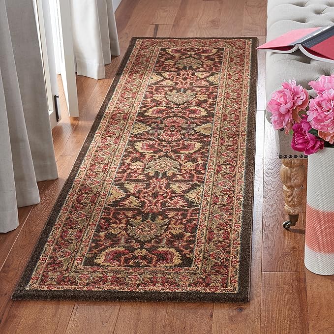 SAFAVIEH Mahal Collection Runner Rug - 2'2" x 6', Brown & Beige, Traditional Oriental Design, Non-Shedding & Easy Care, Ideal for High Traffic Areas in Living Room, Bedroom (MAH693T)