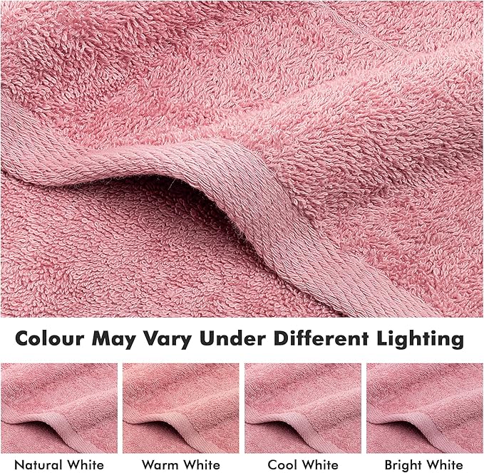 100% Cotton Hand Towels for Bathroom – Soft & Absorbent Towel Set– Pack of 6 Small Towel (34x20in) – Quick Dry Luxury Cotton Hand Towels – Baby Pink