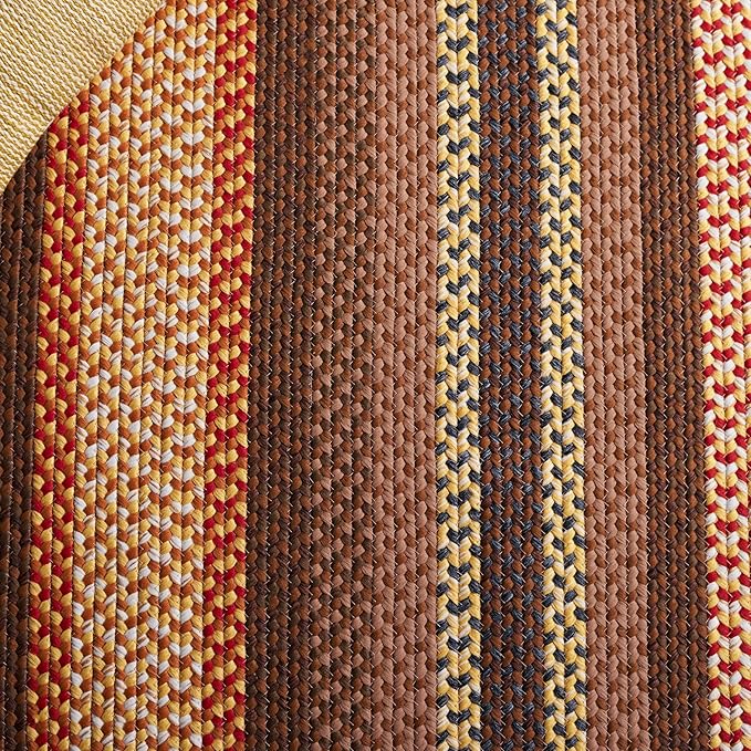 SAFAVIEH Washable Rug Outdoor Braided Collection - 2' x 3', Brown & Light Brown, Handmade & Reversible, Non-Shedding & Easy to Clean, Ideal for Entryway, Patio, Kitchen, Mudroom, Front Door (BRD313T)