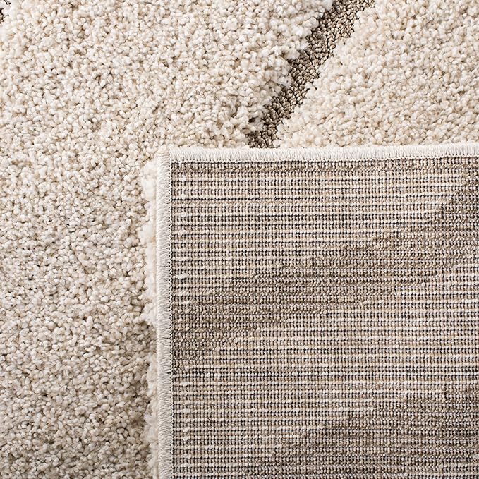 SAFAVIEH Florida Shag Collection Area Rug - 9'6" x 13', Cream & Beige, Non-Shedding & Easy Care, 1.2-inch Thick Ideal for High Traffic Areas in Living Room, Bedroom (SG472-1113)