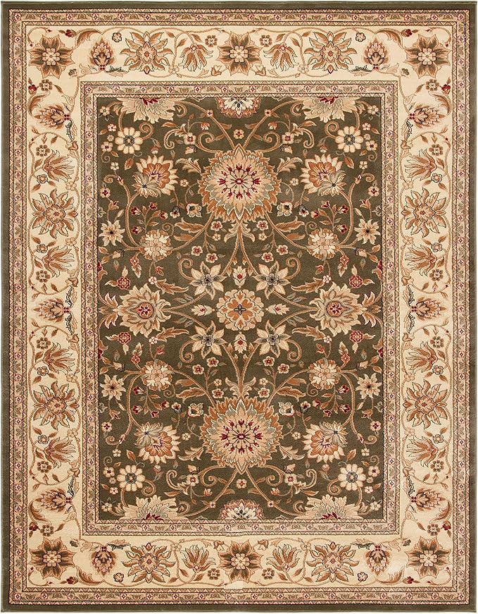 SAFAVIEH Lyndhurst Collection Area Rug - 10' x 14', Sage & Ivory, Traditional Oriental Design, Non-Shedding & Easy Care, Ideal for High Traffic Areas in Living Room, Bedroom (LNH212C)