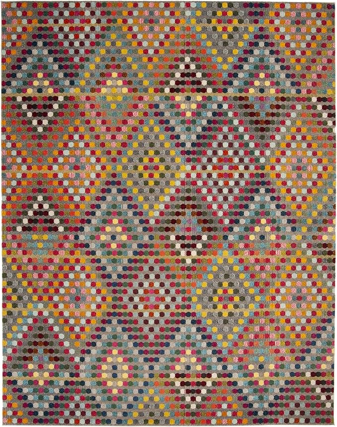 SAFAVIEH Monaco Collection Accent Rug - 4' x 5'7", Multi & Beige, Boho Diamond Design, Non-Shedding & Easy Care, Ideal for High Traffic Areas in Entryway, Living Room, Bedroom (MNC204F)