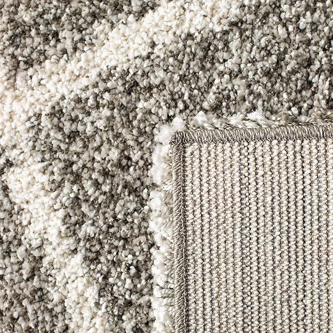 SAFAVIEH Hudson Shag Collection Area Rug - 3' Square, Grey & Ivory, Modern Trellis Design, Non-Shedding & Easy Care, 2-inch Thick Ideal for High Traffic Areas in Living Room, Bedroom (SGH281B)