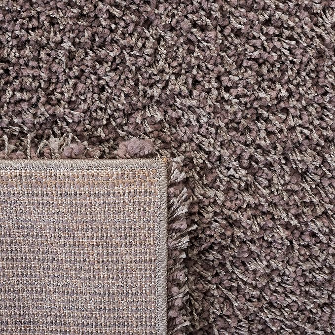 SAFAVIEH Santa Monica Shag Collection 2'3" x 7' Taupe SGN725 Solid Non-Shedding Living Room Bedroom Dining Room Entryway Plush 2-inch Thick Runner Rug