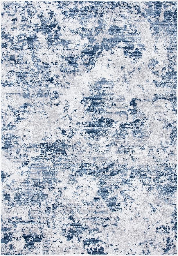SAFAVIEH Amelia Collection Area Rug - 6' x 9', Navy & Grey, Modern Abstract Design, Non-Shedding & Easy Care, Ideal for High Traffic Areas in Living Room, Bedroom (ALA705N)