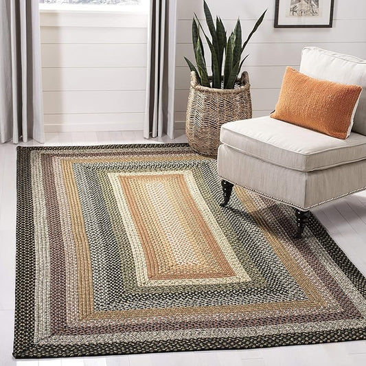 SAFAVIEH Washable Rug Outdoor Braided Collection - 2' x 3', Multi, Handmade & Reversible, Non-Shedding & Easy to Clean, Ideal for Entryway, Patio, Kitchen, Mudroom, Front Door (BRD308A)