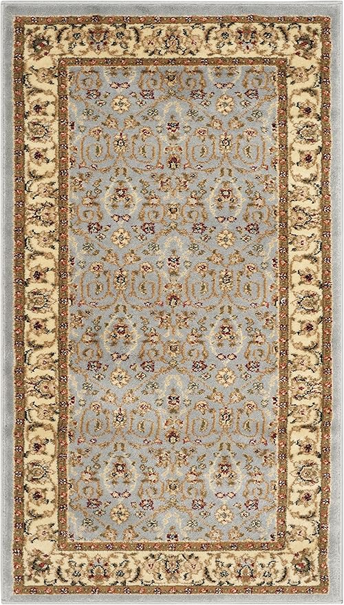 SAFAVIEH Lyndhurst Collection Accent Rug - 2'3" x 4', Light Blue & Ivory, Design, Non-Shedding & Easy Care, Ideal for High Traffic Areas in Entryway, Living Room, Bedroom (LNH312B)