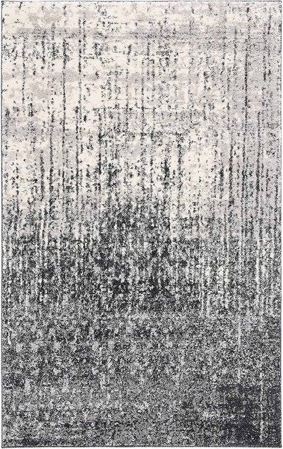 SAFAVIEH Retro Collection Accent Rug - 4' x 6', Black & Light Grey, Modern Abstract Design, Non-Shedding & Easy Care, Ideal for High Traffic Areas in Entryway, Living Room, Bedroom (RET2770-9079)