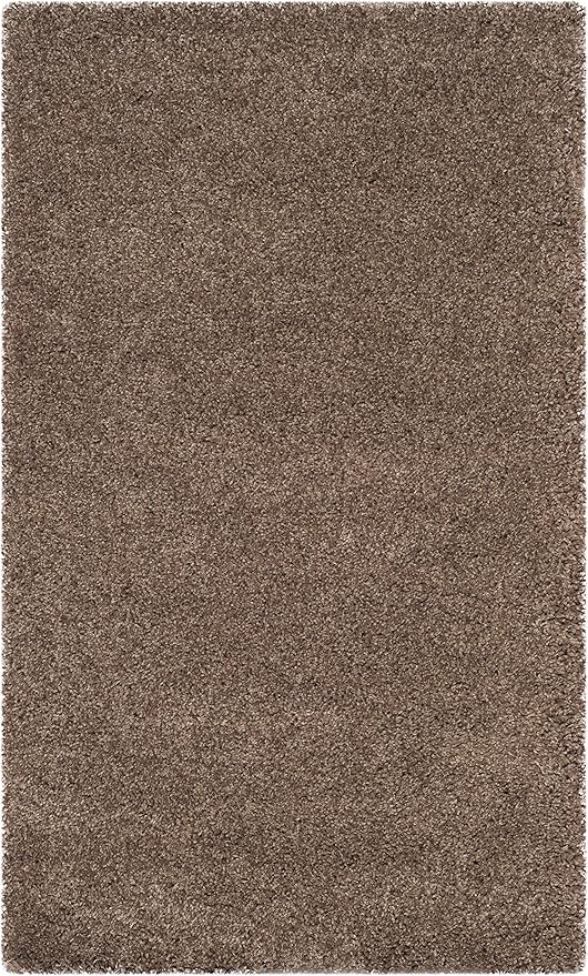 SAFAVIEH Santa Monica Shag Collection 3' x 5' Taupe SGN725 Solid Non-Shedding Living Room Bedroom Dining Room Entryway Plush 2-inch Thick Area Rug