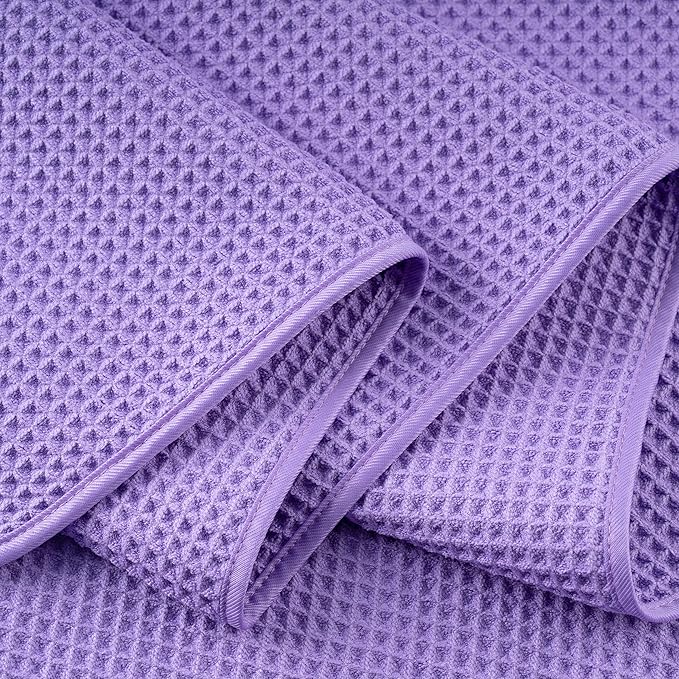 430 GSM Microfiber Oversize Quick Dry Lint Free Bath Towel, 60 x 30 in, 4 Pack (Waffle Weave)