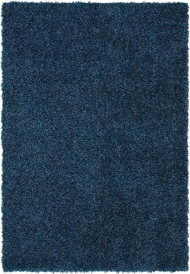 SAFAVIEH August Shag Collection Accent Rug - 4' x 6', Navy, Solid Design, Non-Shedding & Easy Care, 1.5-inch Thick Ideal for High Traffic Areas in Entryway, Living Room, Bedroom (AUG200M)