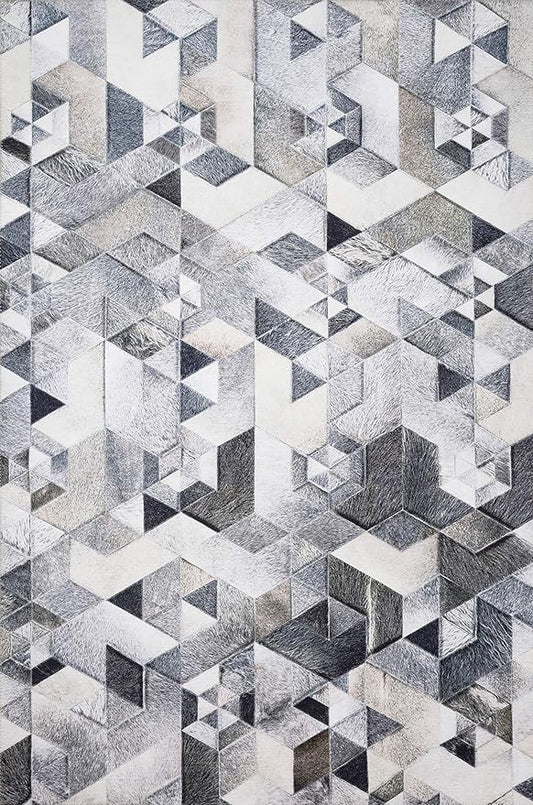 Loloi Maddox Collection MAD-03 Grey/Ivory 7'-6" x 9'-6" Area Rug