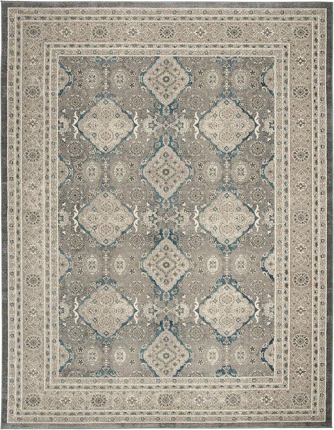 SAFAVIEH Sofia Collection Area Rug - 8' x 10', Light Grey & Beige, Vintage Oriental Distressed Design, Non-Shedding & Easy Care, Ideal for High Traffic Areas in Living Room, Bedroom (SOF366B)