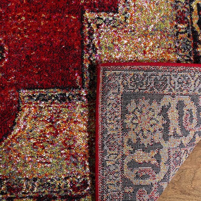 SAFAVIEH Vintage Hamadan Collection Accent Rug - 2'7" x 5', Red & Multi, Oriental Persian Design, Non-Shedding & Easy Care, Ideal for High Traffic Areas in Entryway, Living Room, Bedroom (VTH219A)