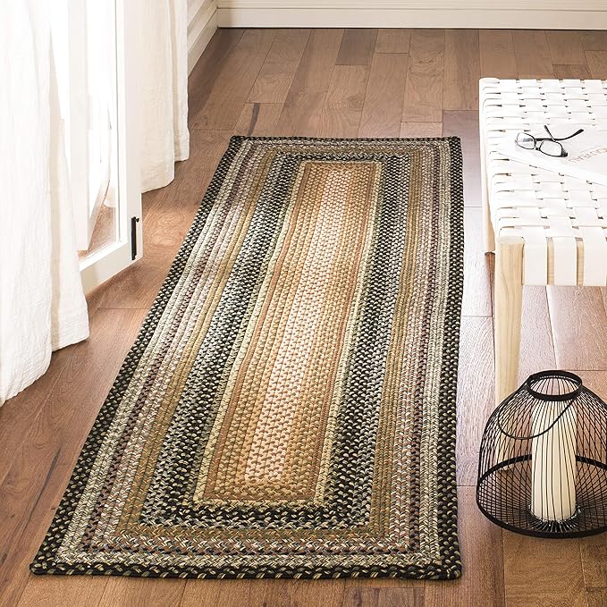 SAFAVIEH Washable Rug Outdoor Braided Collection - 2'3" x 22' Runner, Multi, Handmade & Reversible, Non-Shedding & Easy to Clean, Ideal for Patio, Backyard, Mudroom (BRD308A)