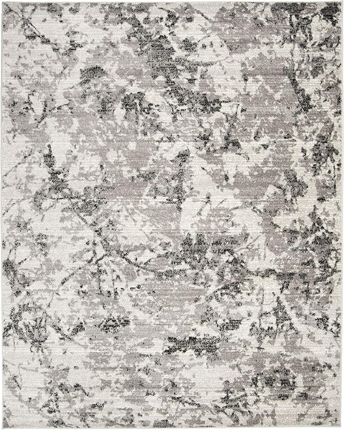 SAFAVIEH Area Rug 8x10 - Skyler Collection - Large - Grey & Ivory, Modern Abstract Design, Non-Shedding & Easy Cleaning, Ideal for Living Room, Bedroom, Office, Dining Space (SKY186K)