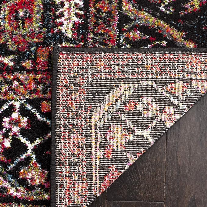 SAFAVIEH Vintage Hamadan Collection Area Rug - 3' Square, Red & Multi, Oriental Traditional Persian Design, Non-Shedding & Easy Care, Ideal for High Traffic Areas in Living Room, Bedroom (VTH215A)