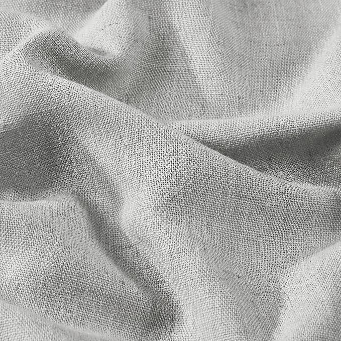 Vision Home Light Gray Pinch Pleated Full Blackout Curtains Linen Blended Room Darkening Curtain Panels 90 inch for Living Room Bedroom Thermal Insulated Pinch Pleat Drapes with Hooks 40" Wx90 Lx2