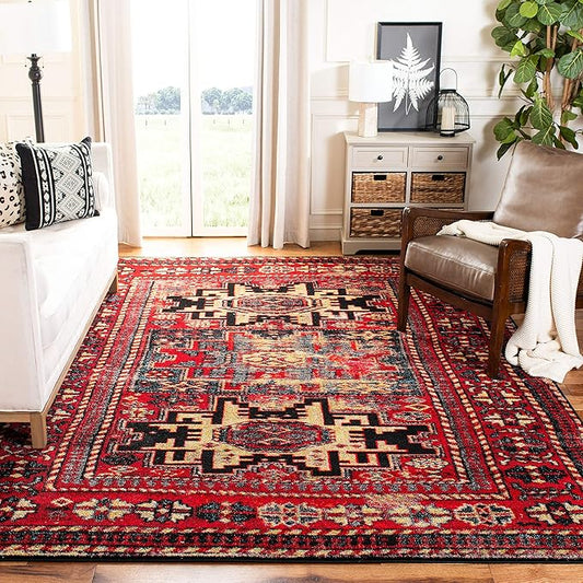 SAFAVIEH Vintage Hamadan Collection X-Large Area Rug - 11' x 15', Red & Multi, Oriental Persian Design, Non-Shedding & Easy Care, Ideal for High Traffic Areas in Living Room, Bedroom (VTH213A)