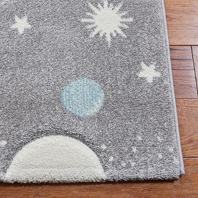 SAFAVIEH Carousel Kids Collection Runner Rug - 2' x 8', Grey & Lavender, Non-Shedding & Easy Care, Ideal for High Traffic Areas for Boys & Girls in Playroom, Nursery, Bedroom (CRK103F)