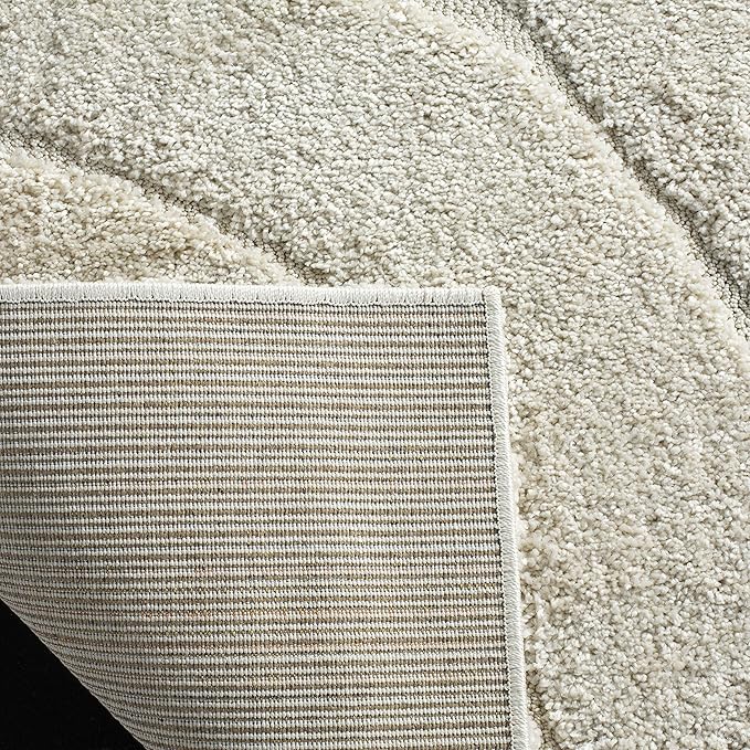 SAFAVIEH Florida Shag Collection Area Rug - 9'6" x 13', Creme & Creme, Non-Shedding & Easy Care, 1.2-inch Thick Ideal for High Traffic Areas in Living Room, Bedroom (SG472-1111)