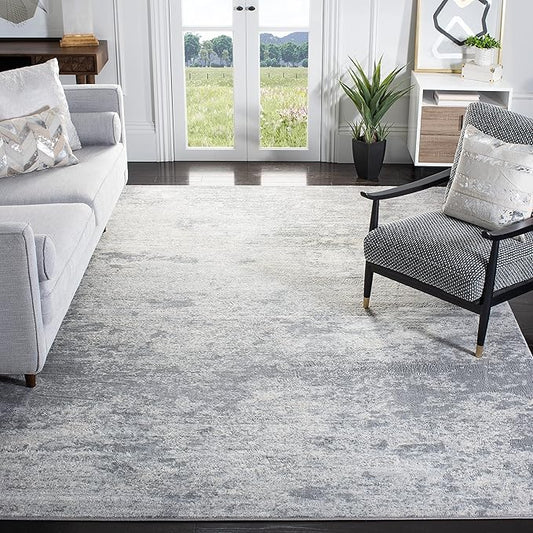 SAFAVIEH Brentwood Collection 3' x 5' Grey/Ivory BNT822H Modern Abstract Non-Shedding Living Room Bedroom Accent Rug
