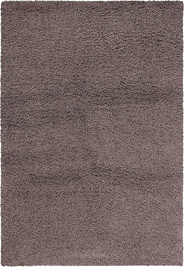 SAFAVIEH Santa Monica Shag Collection 5'3" x 7'6" Taupe SGN725 Solid Non-Shedding Living Room Bedroom Dining Room Entryway Plush 2-inch Thick Area Rug