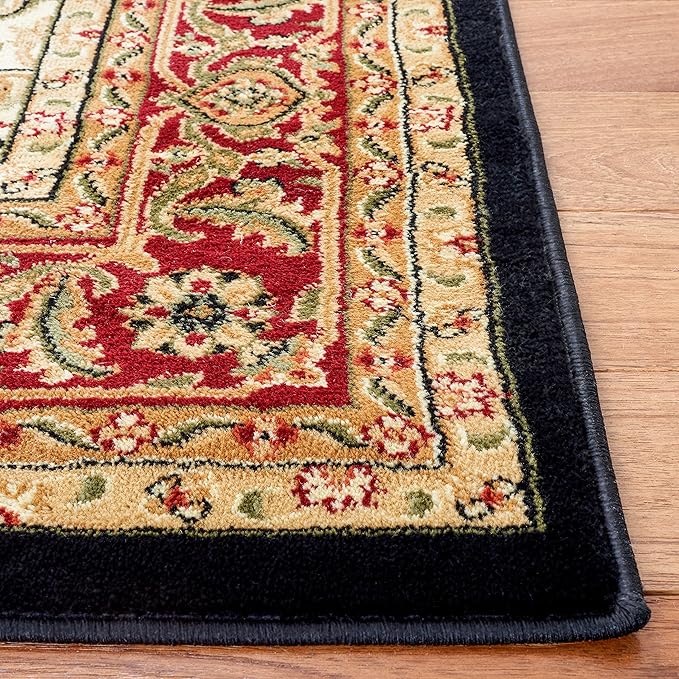 SAFAVIEH Lyndhurst Collection Area Rug - 6' x 9', Black & Red, Traditional Oriental Design, Non-Shedding & Easy Care, Ideal for High Traffic Areas in Living Room, Bedroom (LNH330Y)