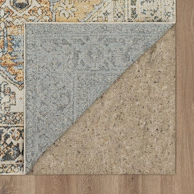 Mohawk Home Nyx Floral Ornamental Cream 6' x 9' Area Rug Perfect for Living Room, Dining Room, Office