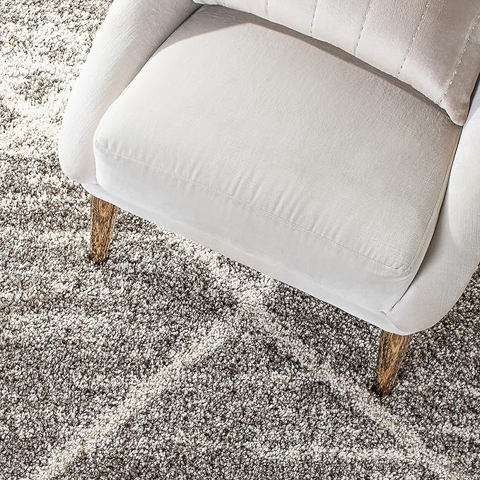 SAFAVIEH Hudson Shag Collection Accent Rug - 2' x 3', Distressed Grey & Ivory, Non-Shedding & Easy Care, 2-inch Thick Ideal for High Traffic Areas in Entryway, Living Room, Bedroom (SGH281K)