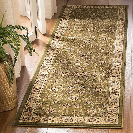 SAFAVIEH Lyndhurst Collection Runner Rug - 2'3" x 8', Sage & Ivory, Traditional Oriental Design, Non-Shedding & Easy Care, Ideal for High Traffic Areas in Living Room, Bedroom (LNH219B)