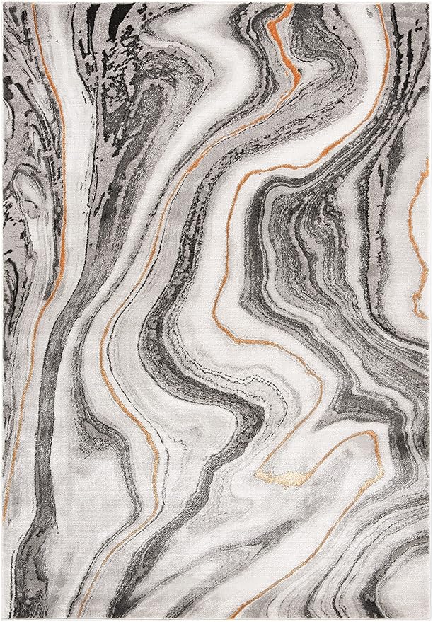 SAFAVIEH Craft Collection Accent Rug - 4' x 6', Grey & Gold, Modern Abstract Design, Non-Shedding & Easy Care, Ideal for High Traffic Areas in Entryway, Living Room, Bedroom (CFT819F)