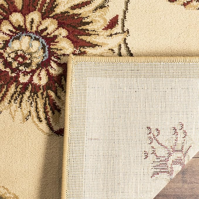 SAFAVIEH Lyndhurst Collection Area Rug - 5'3" Square, Ivory & Multi, Non Shedding & Easy Care, Ideal for Living Room, Bedroom, Home Office, Dining Space (LNH552-1291-5SQ)