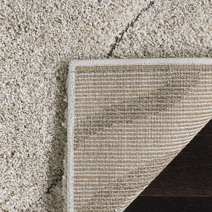 SAFAVIEH Florida Shag Collection Area Rug - 9'6" x 13', Cream & Beige, Non-Shedding & Easy Care, 1.2-inch Thick Ideal for High Traffic Areas in Living Room, Bedroom (SG472-1113)