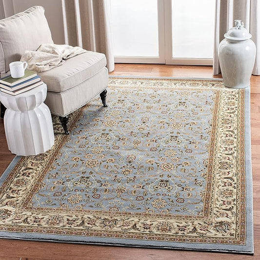 SAFAVIEH Lyndhurst Collection Accent Rug - 3'3" x 5'3", Light Blue & Ivory, Oriental Design, Non-Shedding & Easy Care, Ideal for High Traffic Areas in Entryway, Living Room, Bedroom (LNH312B)