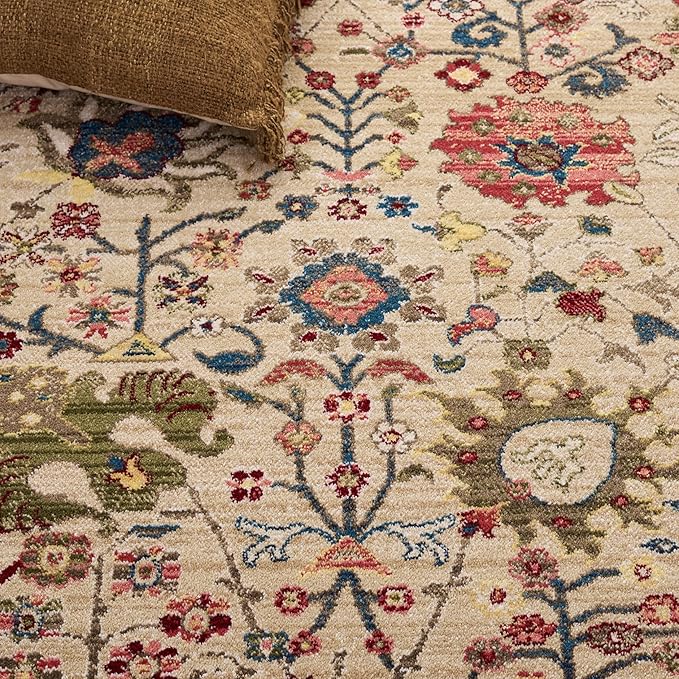 SAFAVIEH Kashan Collection Runner Rug - 2'6" x 8', Beige & Taupe, Traditional Oriental Design, Non-Shedding & Easy Care, Ideal for High Traffic Areas in Living Room, Bedroom (KSN303K)