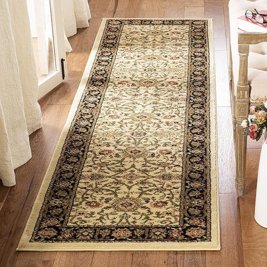 SAFAVIEH Lyndhurst Collection Runner Rug - 2'3" x 10', Ivory & Black, Traditional Oriental Design, Non-Shedding & Easy Care, Ideal for High Traffic Areas in Living Room, Bedroom (LNH212B)