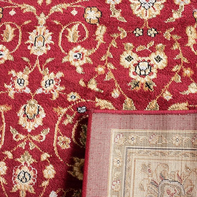 SAFAVIEH Lyndhurst Collection X-Large Area Rug - 12' x 18', Red & Ivory, Traditional Oriental Design, Non-Shedding & Easy Care, Ideal for High Traffic Areas in Living Room, Bedroom (LNH312A)
