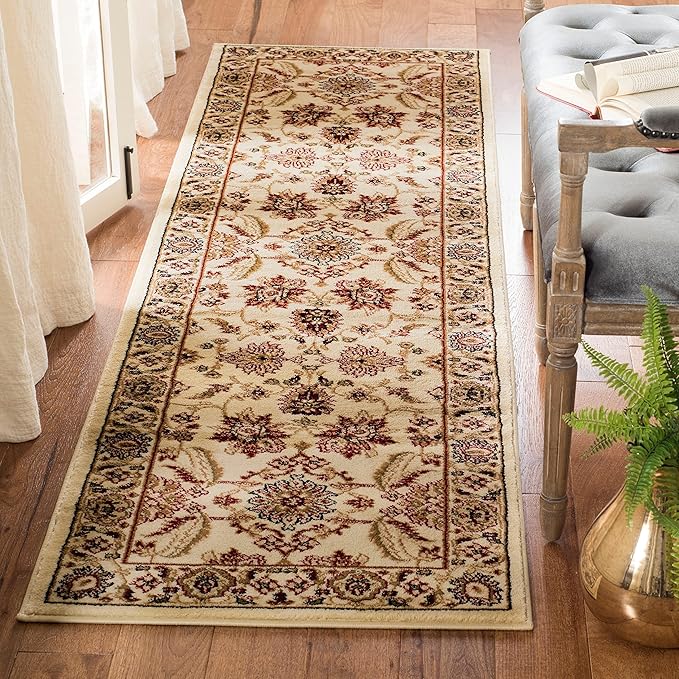 SAFAVIEH Lyndhurst Collection Area Rug - 8' x 11', Ivory & Ivory, Traditional Oriental Design, Non-Shedding & Easy Care, Ideal for High Traffic Areas in Living Room, Bedroom (LNH216A)