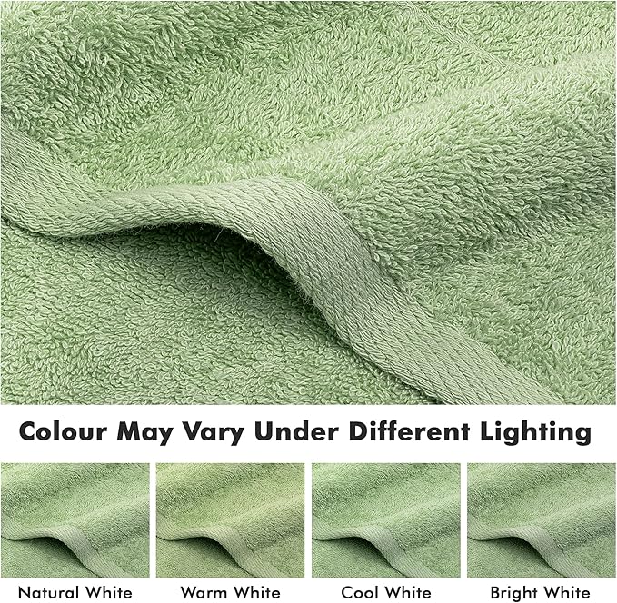 100% Cotton Hand Towels for Bathroom – Soft & Absorbent Towel Set– Pack of 6 Small Towel (34x20in) – Quick Dry Luxury Cotton Hand Towels – Light Green