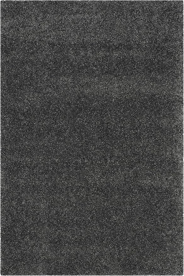 SAFAVIEH Santa Monica Shag Collection 4' x 6' Dark Grey SGN725 Solid Non-Shedding Living Room Bedroom Dining Room Entryway Plush 2-inch Thick Area Rug