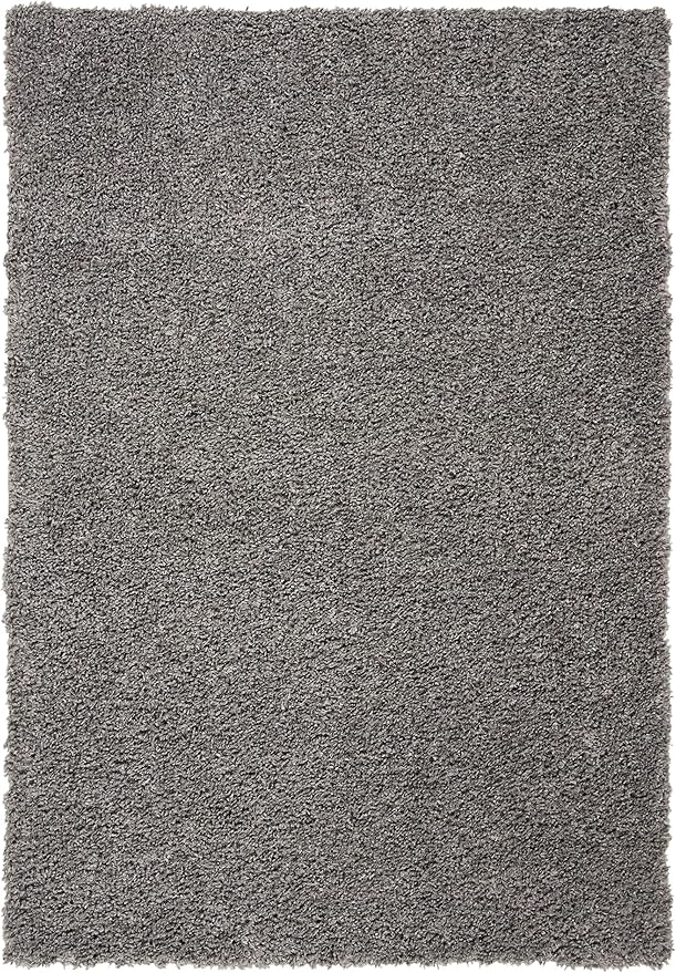 SAFAVIEH August Shag Collection Area Rug - 5'3" x 7'6", Grey, Solid Design, Non-Shedding & Easy Care, 1.5-inch Thick Ideal for High Traffic Areas in Living Room, Bedroom (AUG200F)