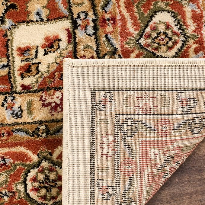 SAFAVIEH Lyndhurst Collection Runner Rug - 2'3" x 18', Ivory & Rust, Traditional Oriental Design, Non-Shedding & Easy Care, Ideal for High Traffic Areas in Living Room, Bedroom (LNH330R)