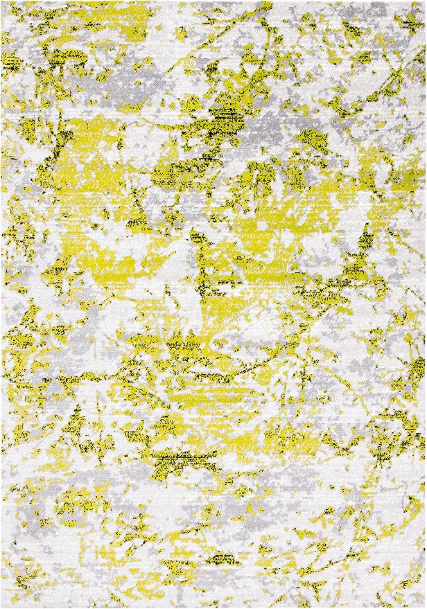 SAFAVIEH Skyler Collection 4' x 6' Grey/Green SKY186Y Modern Abstract Non-Shedding Entryway Living Room Foyer Bedroom Accent Rug