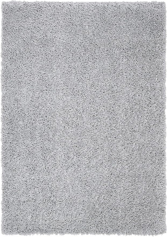 SAFAVIEH August Shag Collection Accent Rug - 2' x 5', Silver, Solid Design, Non-Shedding & Easy Care, 1.5-inch Thick Ideal for High Traffic Areas in Entryway, Living Room, Bedroom (AUG200G)