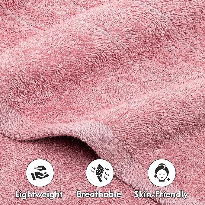 Bath Sheets – Extra Large Bathroom Sheet Set – Pack of 2 Jumbo Towels Baby Pink (71x35in) – 100% Cotton Soft Quick Dry Large Bath Towels for Adults Hotel Spa Bathroom Use